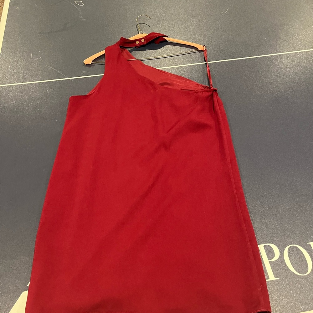 Dainty Hooligan One Shoulder Burgundy Dress - Picture 6 of 7
